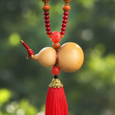 good luck, one-piece drop shipping | Car hanging - natural-red-string-gourd-lucky-charm-simple-decoration