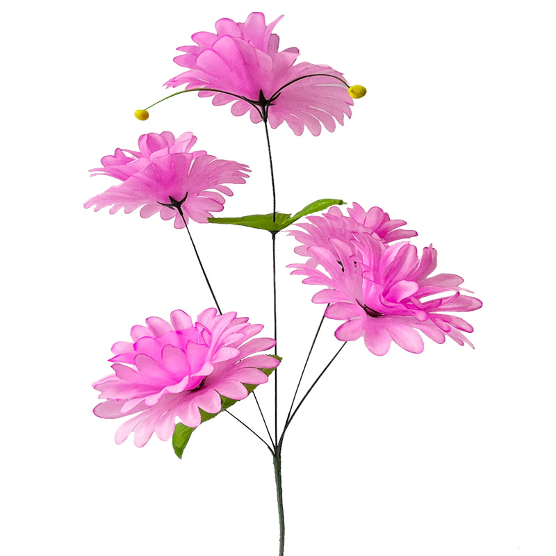 Simulation 5 large -leaf chrysanthemum plastic flowers decorate…
