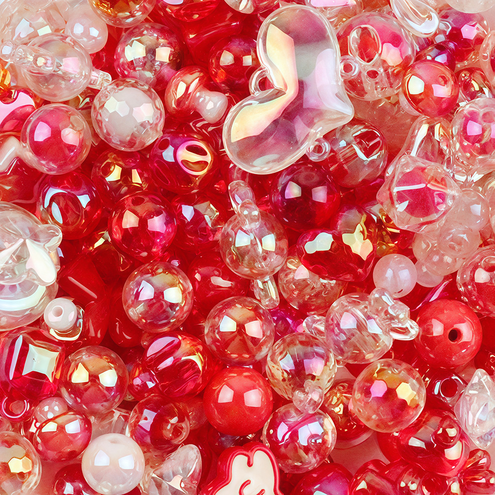 電気メッキUVカラー高光沢異形人魚姫穴あきビーズ手作りDIYネックレス携帯ストラップ材料パックアクセサリー