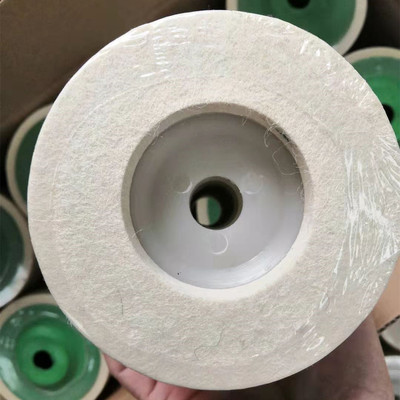 生产厂家细白不锈钢镜面抛光羊毛轮100*10厚石材毛毡抛光轮可订做|ru