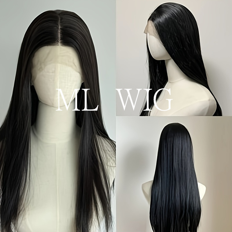 13*4 Lace Front Wig for Women, Everyday Versatile Long Straight Black Hair, Cool and Elegant Full Wig