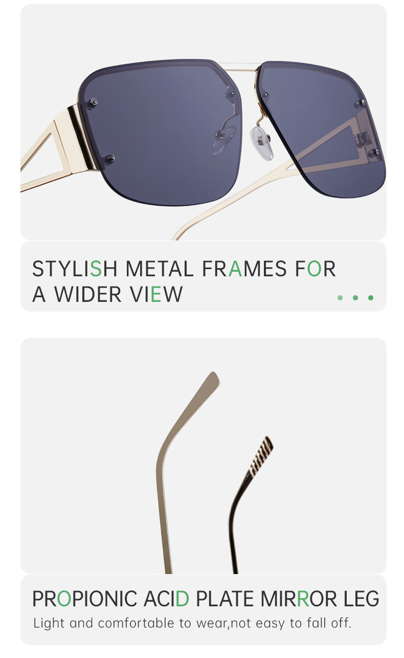 Sunglasses Unisex European Style Frameless Rectangular Shades_voghion.com