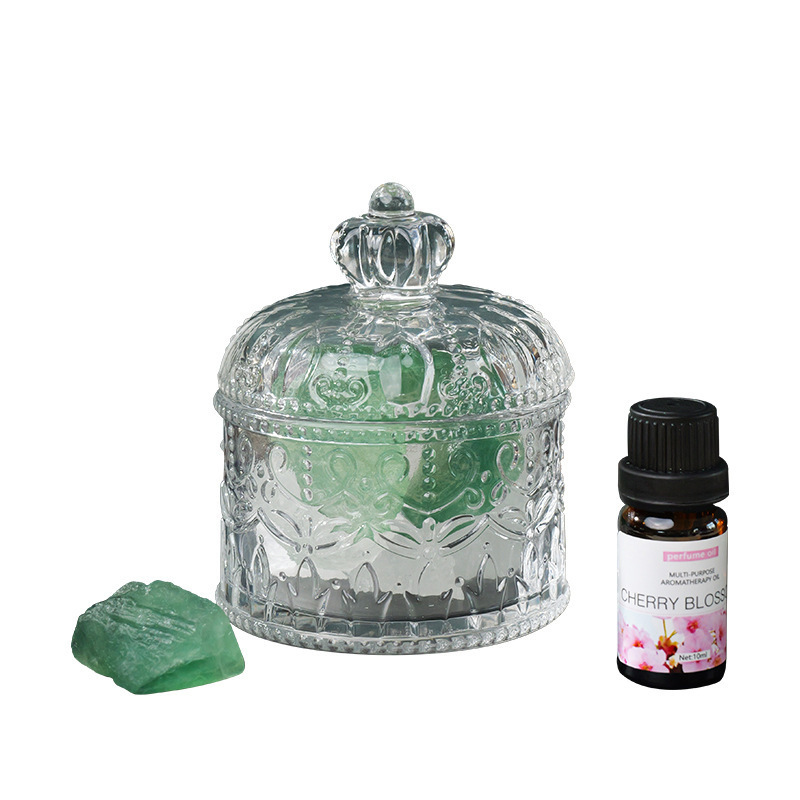 cristal natural vidrio transparente lata desmagnetizante tazón de cristal blanco piedra aromática piedra dilatadora decoración desmagnetizante