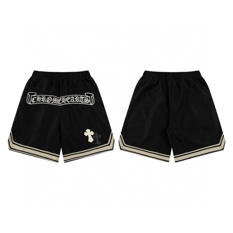 Cross-Border Correct Version Ch Crowe Summer New Cross Leather Embroidered Five-Point Pants American High Street Shorts Cross-Border Correct Version Ch Crowe Summer New Cross Leather Embroidered Five-Point Pants American High Street Shorts
