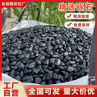 黑色石子别墅民宿铺地水洗石枯山水造景路面散铺米粒砾石水磨石