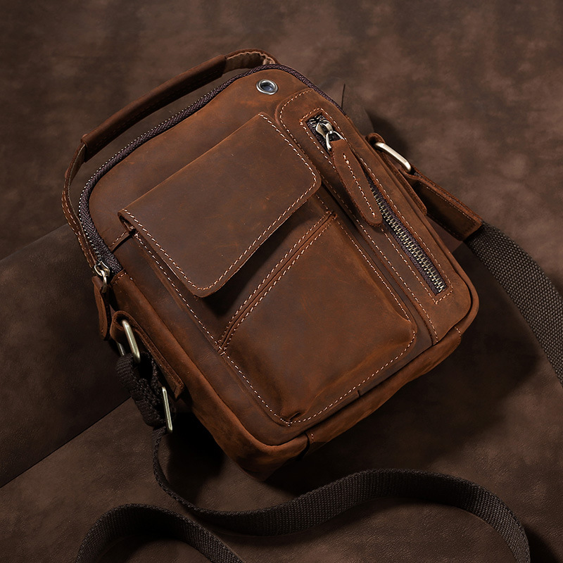 Manufactor Direct selling Men's bag The first layer genuine leather Messenger The single shoulder bag cowhide business affairs portable a leather bag Vertical section knapsack goods in stock