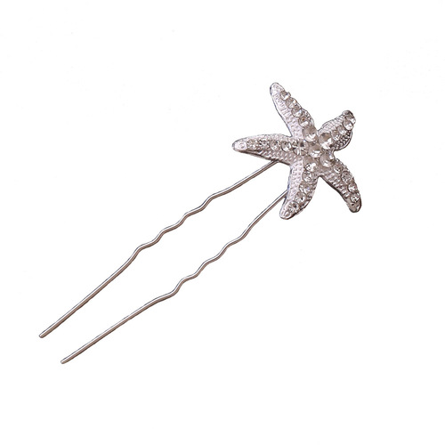 Pearl hairpin braided hairpin hairpin embellished hair accessories bridal headdress u-shaped pin starfish simple temperament hairpin