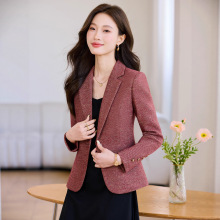 高级感毛呢西装外套女2025新款秋冬复古干练女士气质通勤西服上衣
