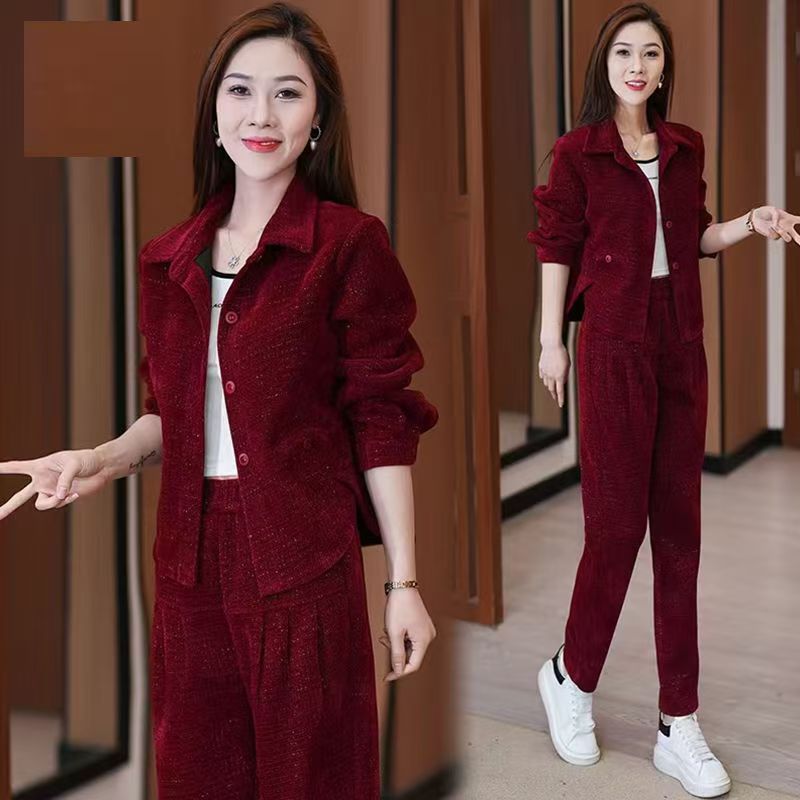 运动服休闲套装女秋冬季新款韩版洋气减龄长袖外套显瘦时尚三件套|undefined
