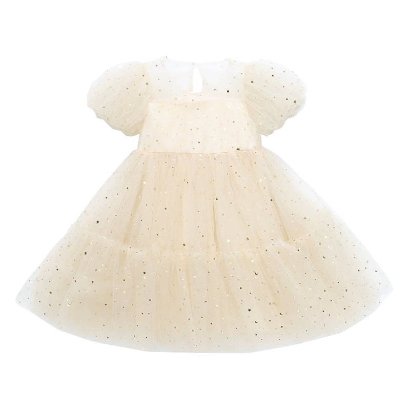 Одежда для выступлений для девочек, Сетчатое платье со звездами, новое платье принцессы в западном стиле, цельная доставка, детская одежда, мода