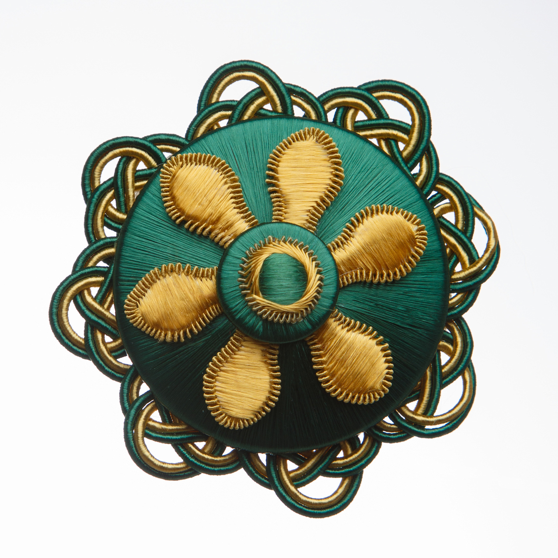 欧式刺绣窗帘帘头别针小饰物 手工编织抱枕套装饰太阳花圆盘辅料