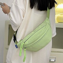 日系胸包女2024夏新款休闲简约斜挎包运动情侣小包百搭港风腰包男