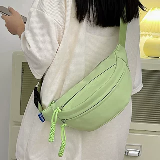 日系胸包女2024夏新款休闲简约斜挎包运动情侣小包百搭港风腰包男