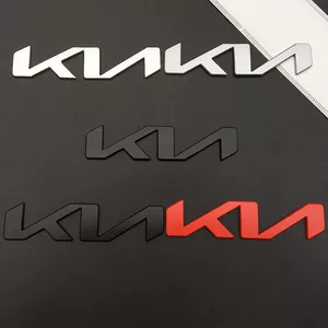 Suitable for Kia's new KN car logo metal sticker, modified black front and rear car logo decorative sticker, rear tail letter emblem