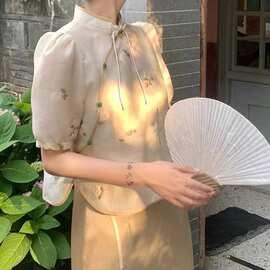 改良旗袍复古套装唐装新中式佛系女装中国风禅意茶服文艺女士夏季