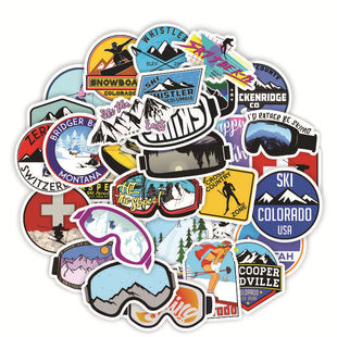 50 outdoor ski sports stickers luggage skateboard helmet mobile phone computer stickers ski sticker