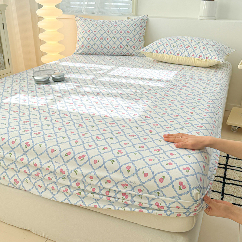Colcha de cama de algodón de tela gruesa vieja pieza única 100 algodón todo incluido cubierta protectora de colchón 2025 nueva funda de cama gruesa 3