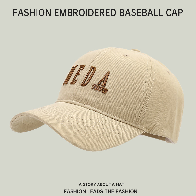 Nuevo sombrero de letras coreanas para mujeres primavera y verano simple bordado sombrero de béisbol para hombres versátil cara gorra de lengua de pato
