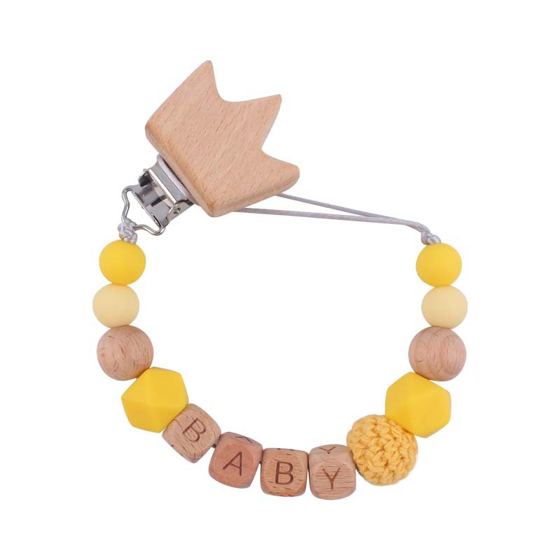 Nuevo bebé suministros de dibujos animados animal haya chupete clip calmante bebé DIY nombre chupete de silicona anti-gota cadena