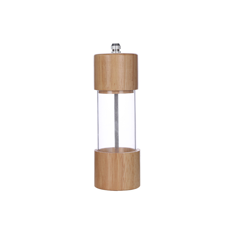 Molinillo acrílico Molinillo de pimienta de madera sólida Molinillo de goma Molinillo de pimienta de madera Molinillo de sal Molinillo multipropósito Molinillo botella de condimento Herramientas de cocina