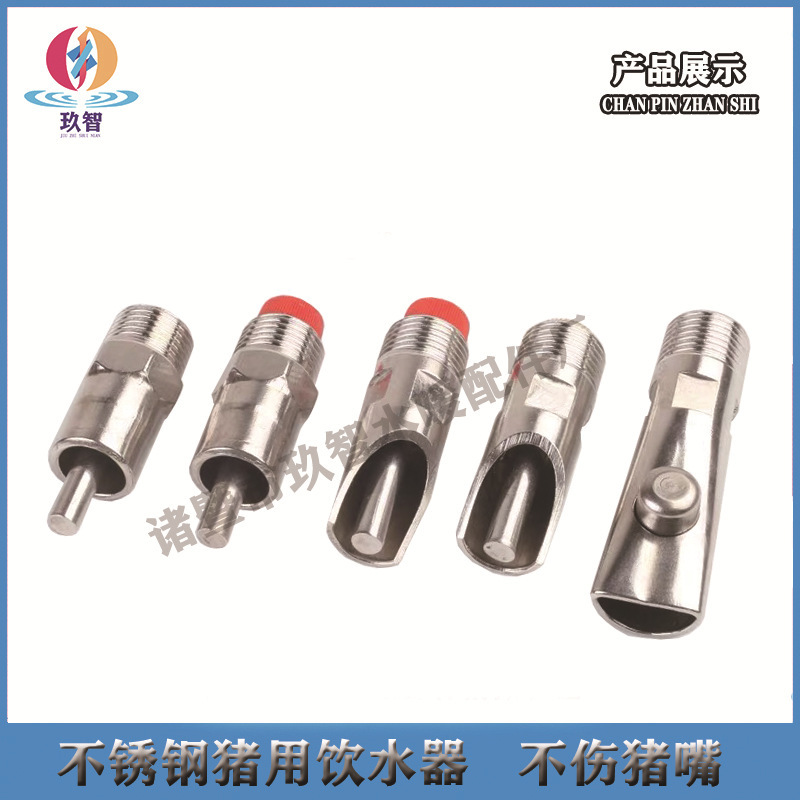 Stainless steel pig spout oblique mouth type round mouth type push button type pig raising equipment pig spout