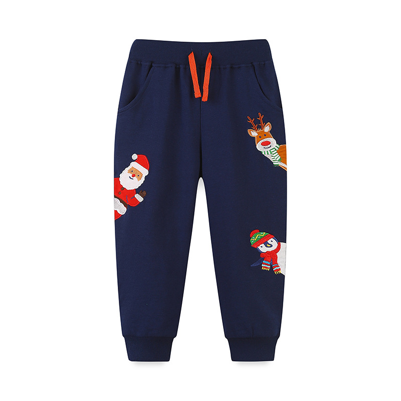 Otoño nuevos pantalones de chándal para niños pantalones de bebé de Navidad lindos pantalones de chándal de moda de estilo europeo y americano suministro transfronterizo image 7
