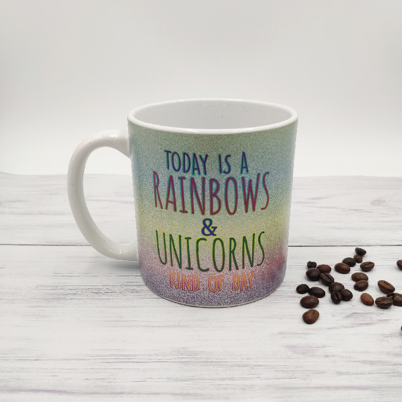 定制20OZ陶瓷马克杯荧光水杯整版印花大容量水杯出口中东俄罗斯