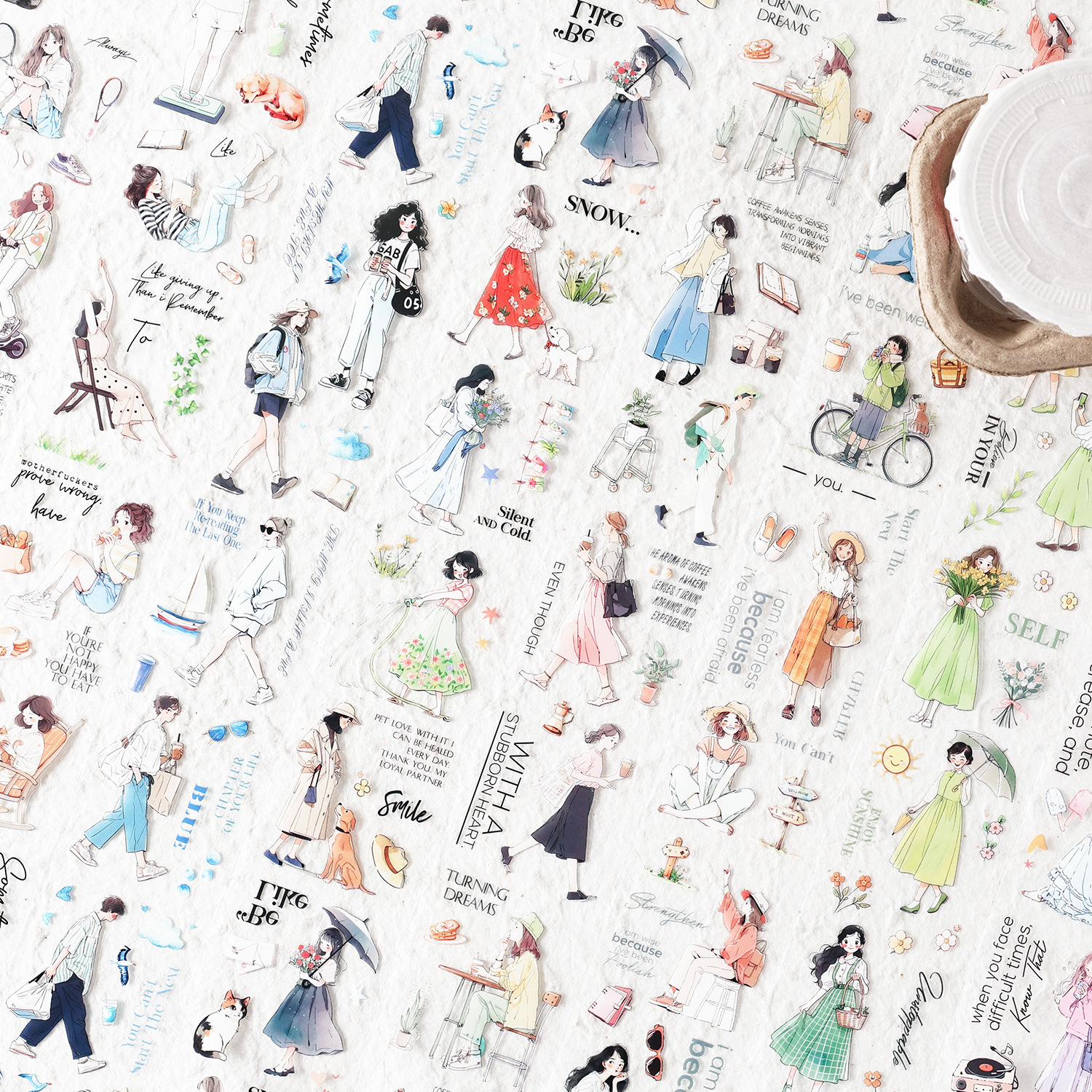 Serie de recuerdos de micro sal Pet ins Impermeable Small Fresh Character Theme Cinta Juego de cajas Pegatinas decorativas de cuenta manual de bricolaje