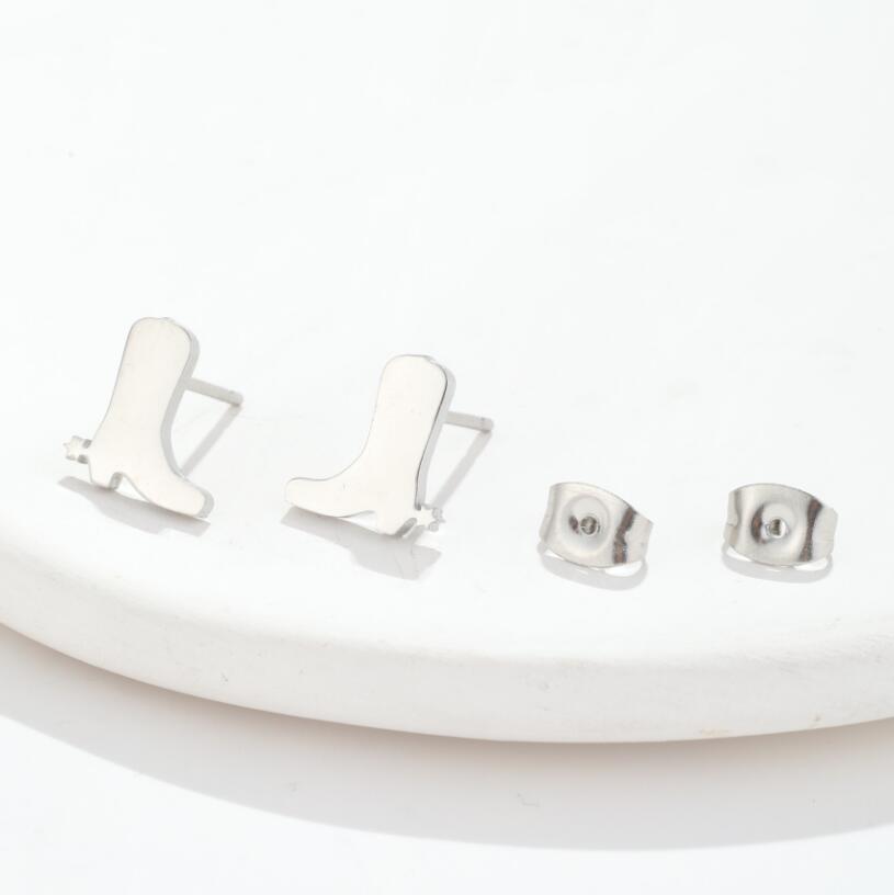 Fashion Boots Stainless Steel Plating Ear Studs 1 Pair