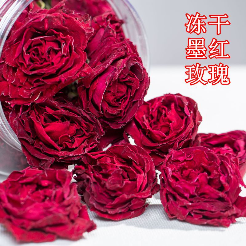 Dark Red Rose Dried Rose Tea Edible Dianhong Gold Edge Rose Corolla Petals Freeze-Dried Dried Flowers Yunnan Factory