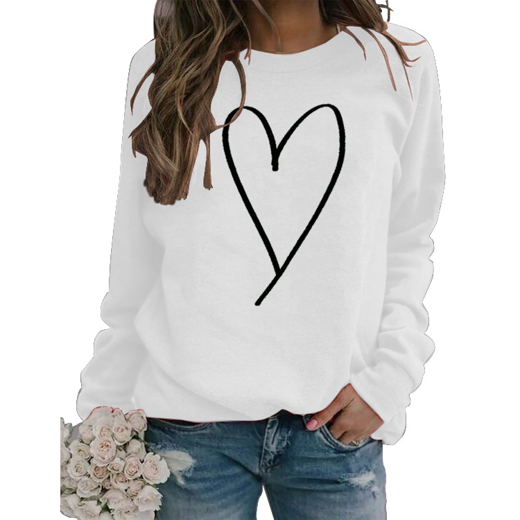 Mujeres Sudadera Manga Larga Sudaderas Con Capucha Y Sudaderas Impresión Moda Forma De Corazón display picture 34