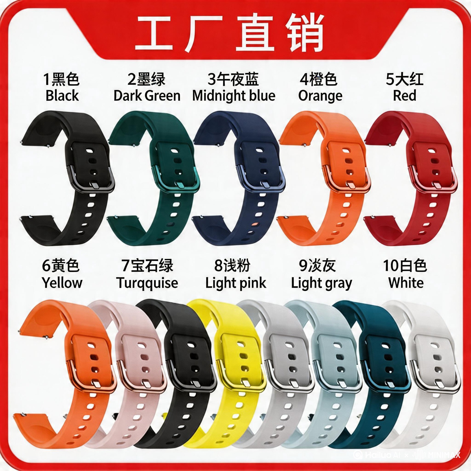 [Ready Stock, Quick Delivery] Popular Model Suitable for Samsung Galaxy Watch Active Silicone Strap 20Mm/22Mm