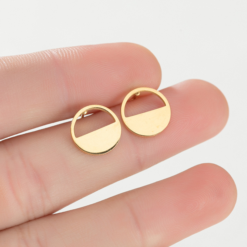 Simple Style Geometric Stainless Steel Ear Studs Plating No Inlaid Stainless Steel Earrings