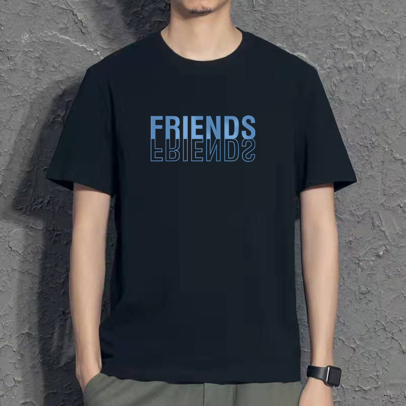 El Comercio exterior transfronterizo nueva camiseta casual de los hombres cuello redondo de manga corta Camiseta de los hombres Slim impreso deportes camisa de fondo