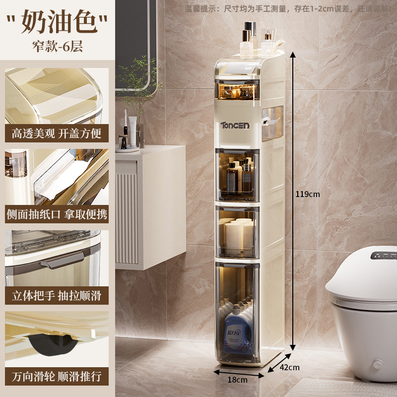 Gabinete de almacenamiento de ranura estrecha estilo cajón Gabinete de ranura multifuncional de baño Sala de estar Gabinete de almacenamiento de gran capacidad Gabinete de acabado de esquina