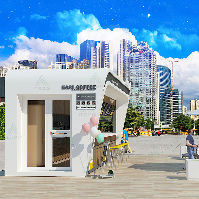 Red creativa de Internet Cabina de Apple Casa móvil Calle comercial al aire libre Tienda de té con leche Café Quiosco Tienda emergente