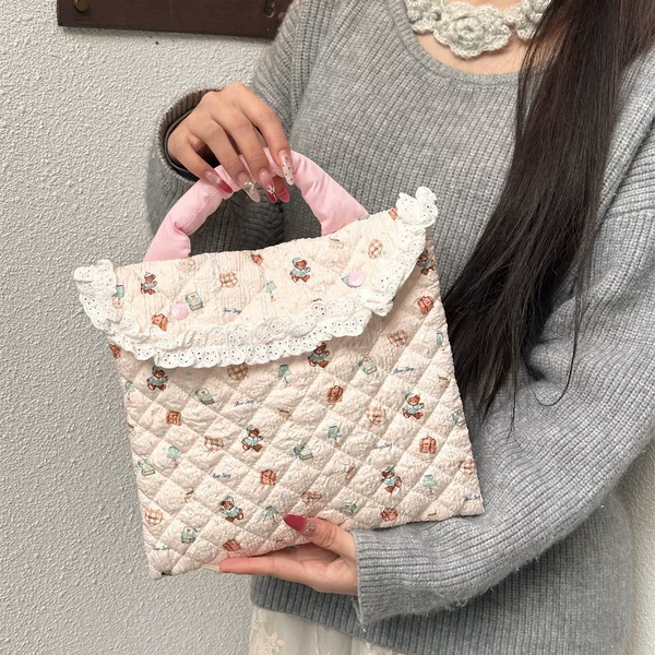 5759 Soft Laptop Handbag with Cartoon Print 11inch Huawei Apple High-Value Handbag