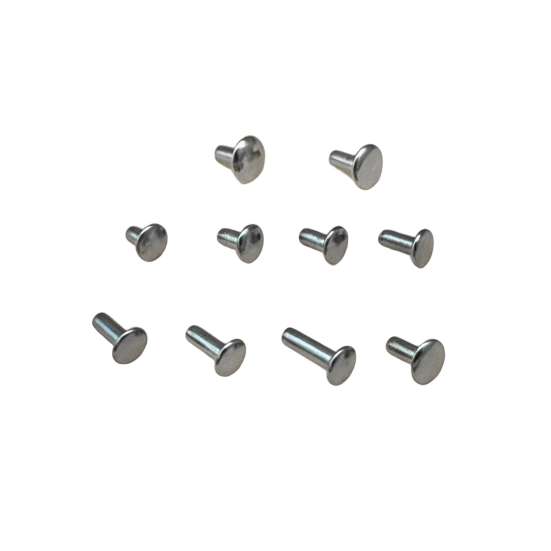 Fábrica directa multi-especificaciones de remaches de doble cara metal redondo plateado pinchazo de metal accesorios de bolsas de color spot