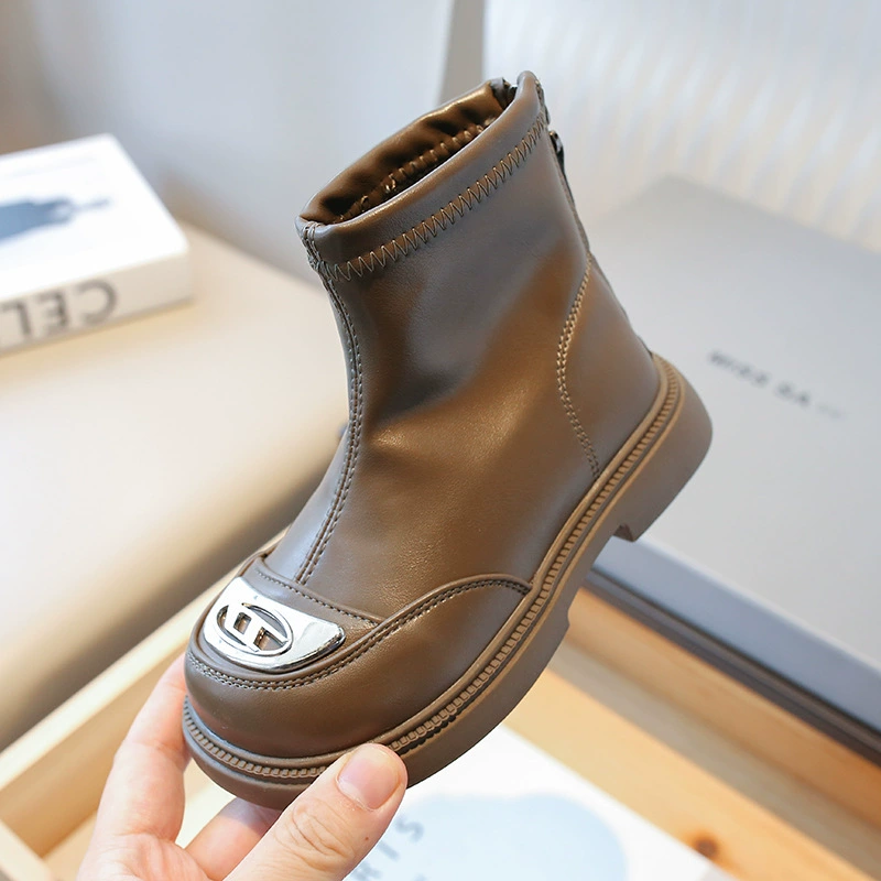 Martens, demi-season children's fleece low low boots English style for men and women for leisure, British style, for teenagers