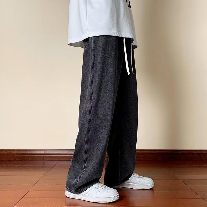 2024 nuevos jeans de moda pantalones casuales de otoño para hombres, pantalones harem sueltos de marca de moda americana, pantalones para hombres