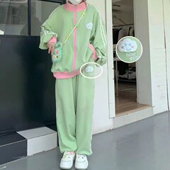 学院風スポーツスーツの女性春秋冬の衛衣衛ズボンと学生のゆったりとしたレジャーのセット