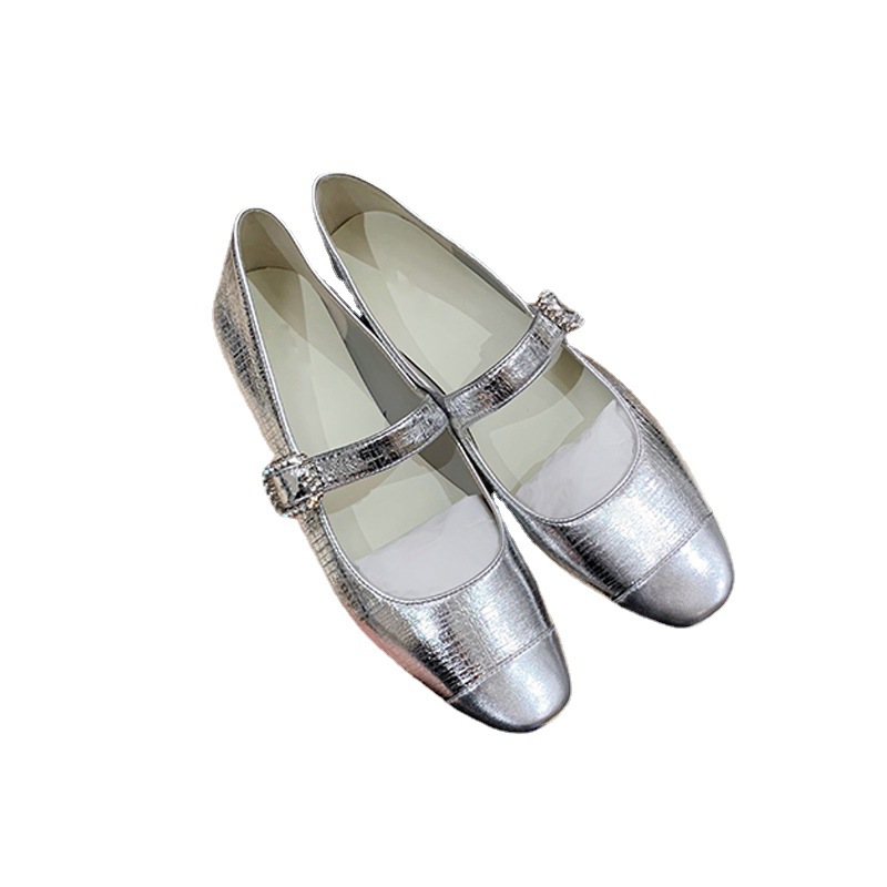 Mary Jane zapatos de las mujeres de Chanel estilo de moda a juego de colores retro artístico punta redonda boca baja suave inferior suave francés zapatos planos
