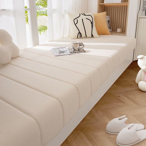 Teddy velvet bay window mat, no-wash, wipeable and sagging, light luxury, high-end bedroom balcony cushion, window sill cushion