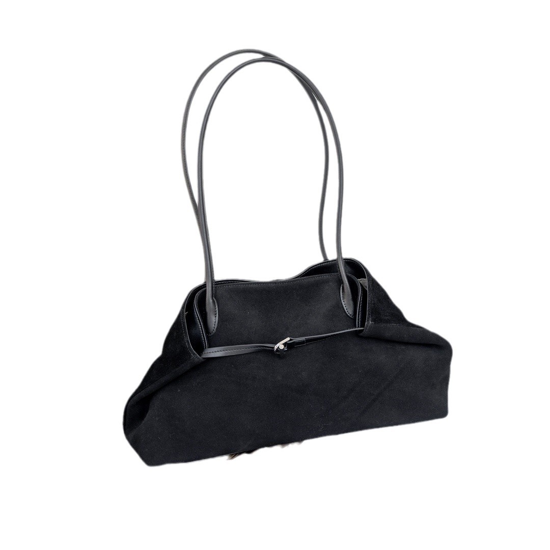 Borsa a spalla in pelle scamosciata borsa tote donna versatile_voghion.com