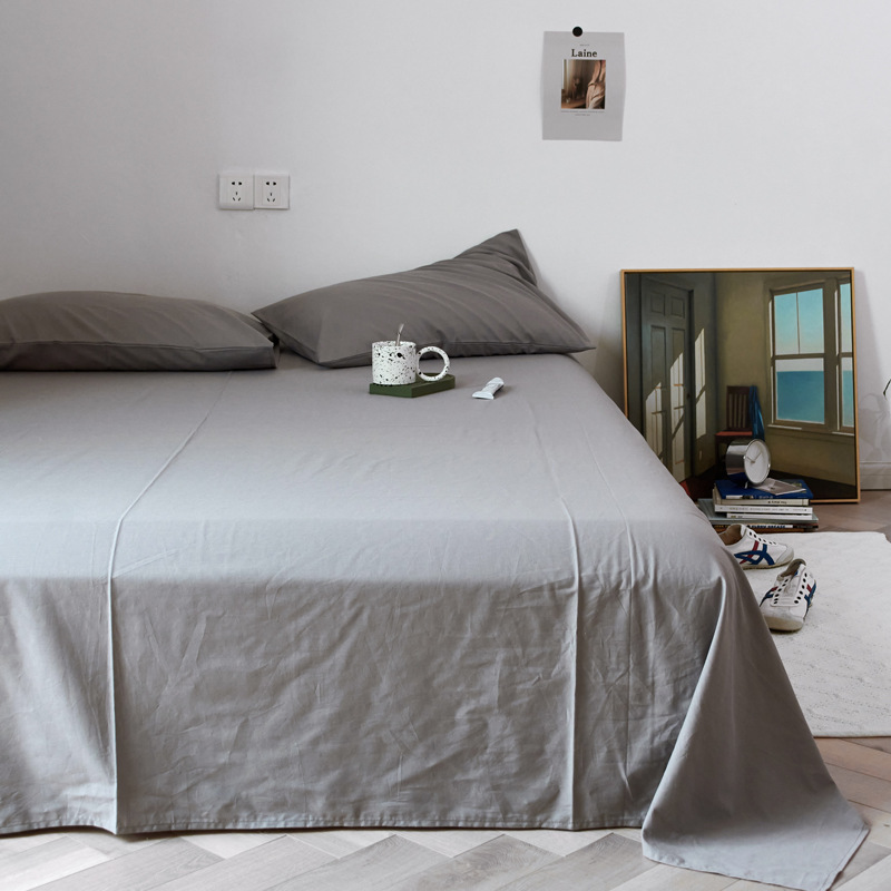 Simplicidad| 60 sábanas de algodón lavado con agua de algodón una sola pieza de algodón doble una sola colcha de almohada de tres piezas de ropa de cama image 9