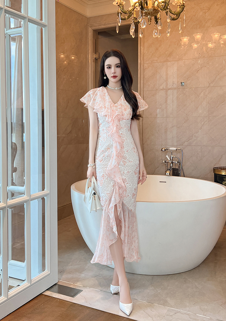 B5875 1390K VÁY ĐẦM LIỀN THÂN NỮ CHOTDNG MÙA HÈ HỌA TIẾT HOA THỜI TRANG NỮ REN G04 SẢN PHẨM MỚI