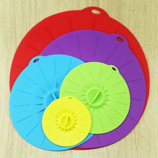Silicone Fresh-Keeping Lid, Five-Piece Set of Silicone Fresh-Keeping Lids, Silicone Vacuum Lids, 5-Pack Silicone Sealing Lids