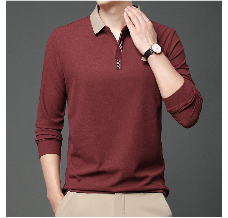 Herren Poloshirt Langarm Mit Plüschfutter Für Den Winter_voghion.com