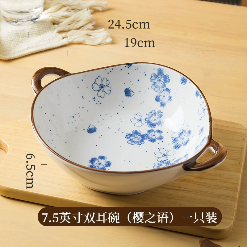 Japanese big soup bowl, ceramic tableware, high-quality style