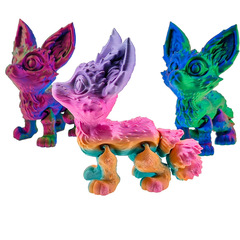 Cross-border 3D printed fox car model home decoration children's toy stall magic